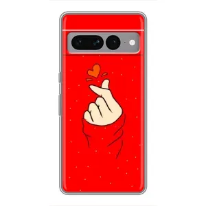 Чехлы (Знак сердечка) на Google Pixel 7 Pro (Сердце на красном)