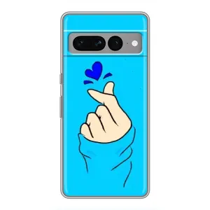 Чехлы (Знак сердечка) на Google Pixel 7 Pro (Сердце на синем)