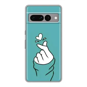 Чехлы (Знак сердечка) на Google Pixel 7 Pro (Сердечко на бирюзовом)