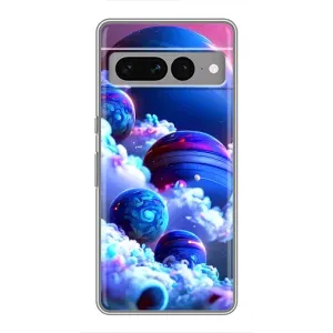 Чехол с рисунком «Синие планеты» для Google Pixel 7 Pro