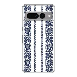 Силиконовый Чехол на Google Pixel 7 Pro с картинкой Вышиванки (Синяя вышиванка)