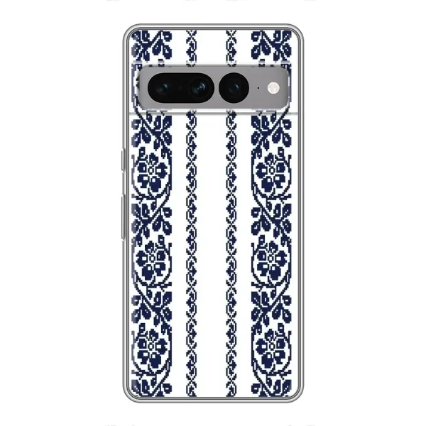 Чехол с рисунком «Синяя вышиванка» для Google Pixel 7 Pro Чехол с рисунком «Синяя вышиванка» для Google Pixel 7 Pro