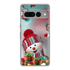 Чохли на Новий Рік Google Pixel 7 Pro (Сніговик в шапці)