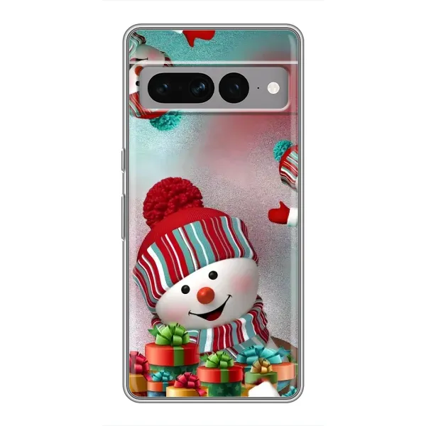 Чехол с рисунком «Снеговик в шапке» для Google Pixel 7 Pro