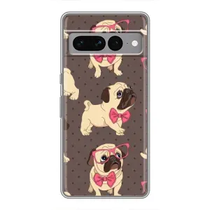 Чехол (ТПУ) Милые собачки для Google Pixel 7 Pro (Собачки Мопсики)