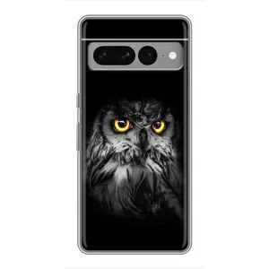 Чехлы с принтом СОВЫ для Google Pixel 7 Pro (Сова на чёрном)