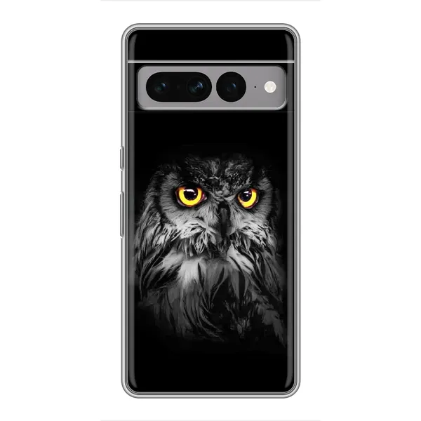 Чехол с рисунком «Сова на чёрном» для Google Pixel 7 Pro Чехол с рисунком «Сова на чёрном» для Google Pixel 7 Pro