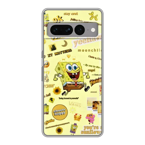 Чехол с рисунком «Спанч Боб бежит» для Google Pixel 7 Pro Чехол с рисунком «Спанч Боб бежит» для Google Pixel 7 Pro