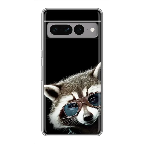 Чехол с рисунком «Стильный Енот» для Google Pixel 7 Pro