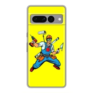 Силиконовый бампер (Работники) на Google Pixel 7 Pro (Строитель)