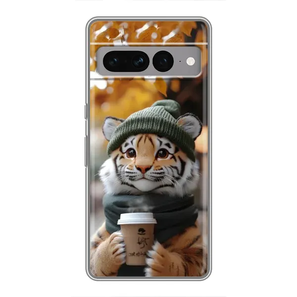 Чохол з малюнком «Тигр з кавою» для Google Pixel 7 Pro Чохол з малюнком «Тигр з кавою» для Google Pixel 7 Pro