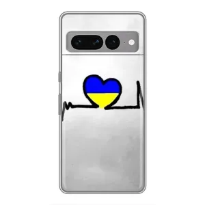 Силиконовый Чехол на Google Pixel 7 Pro (Я-Украина) (Украинская кардиограмма)