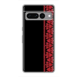 Силиконовый Чехол на Google Pixel 7 Pro с картинкой Вышиванки (Вышиванка на черном)