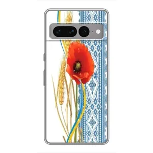 Силиконовый Чехол на Google Pixel 7 Pro с картинкой Вышиванки (Вышиванка с цветком)