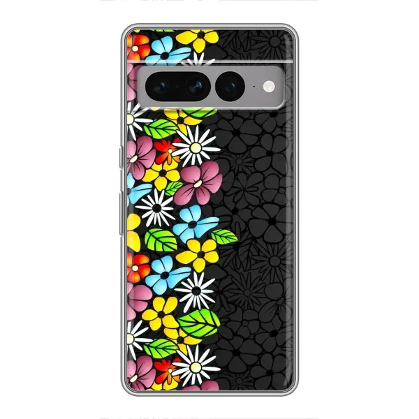 Чехол с рисунком «Яркие цветы на черном» для Google Pixel 7 Pro Чехол с рисунком «Яркие цветы на черном» для Google Pixel 7 Pro