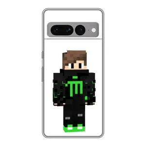 Чехлы для Google Pixel 7 Pro (Персонажи Майн Крафт) (Зеленый мальчик)
