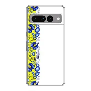 Силиконовый Чехол на Google Pixel 7 Pro с картинкой Вышиванки (Желто-синяя вышиванка)