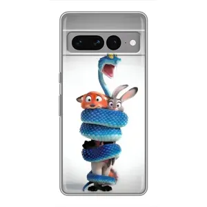 Силіконовий чохол з принтом Зоотрополіс для Google Pixel 7 Pro (Змія Зоо)