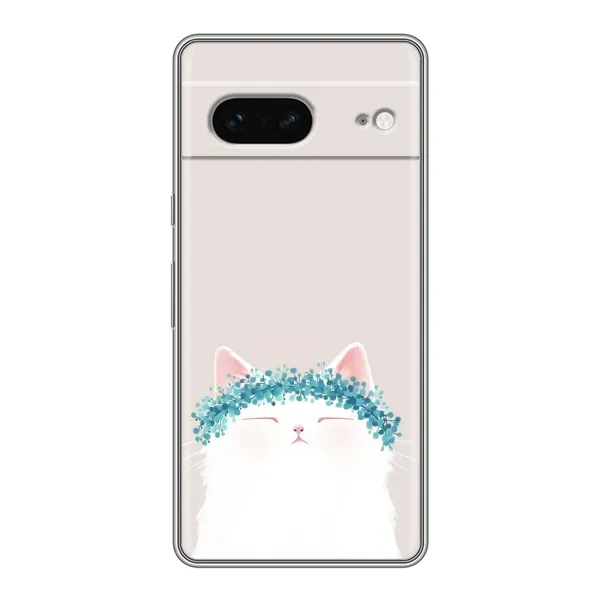 Чехол с рисунком «Белый котик» для Google Pixel 7