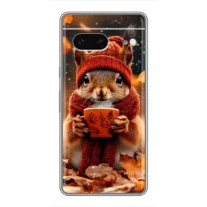 Друкований чохол 'Звірята з кавою' для Google Pixel 7 (Білка з кавою)