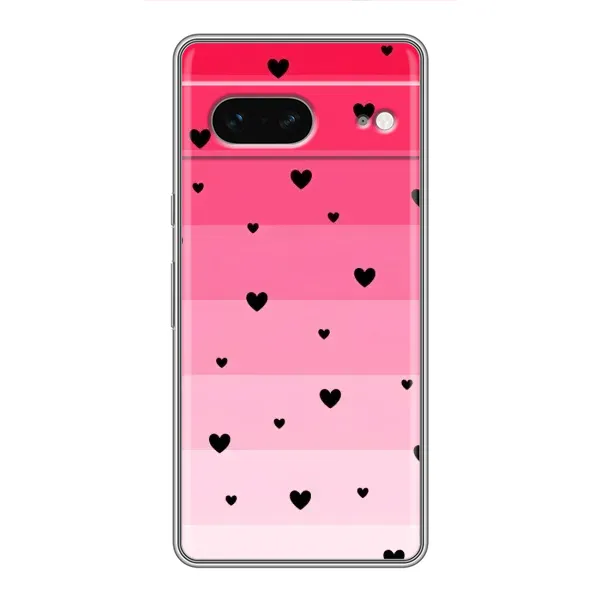 Чехол с рисунком «Чорные сердечки» для Google Pixel 7 Чехол с рисунком «Чорные сердечки» для Google Pixel 7