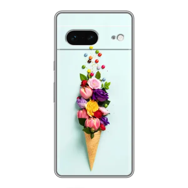Чехол с рисунком «Цветок-мороженное» для Google Pixel 7 Чехол с рисунком «Цветок-мороженное» для Google Pixel 7