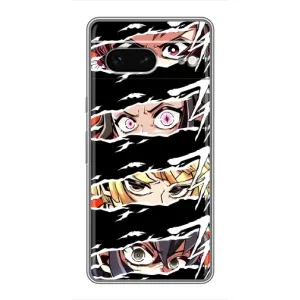 Силиконовые чехлы с глазами Anime для Гугул Пиксель 7 (Глаза на чорном)