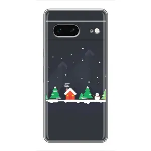 Силиконовый бампер на рождество для Google Pixel 7 (Город зимний)