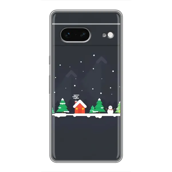Чехол с рисунком «Город зимний» для Google Pixel 7
