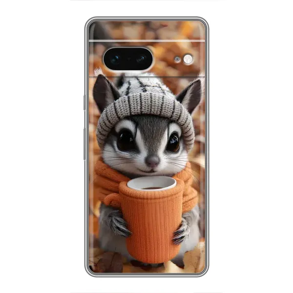 Чехол с рисунком «Грызунчик с кофе» для Google Pixel 7