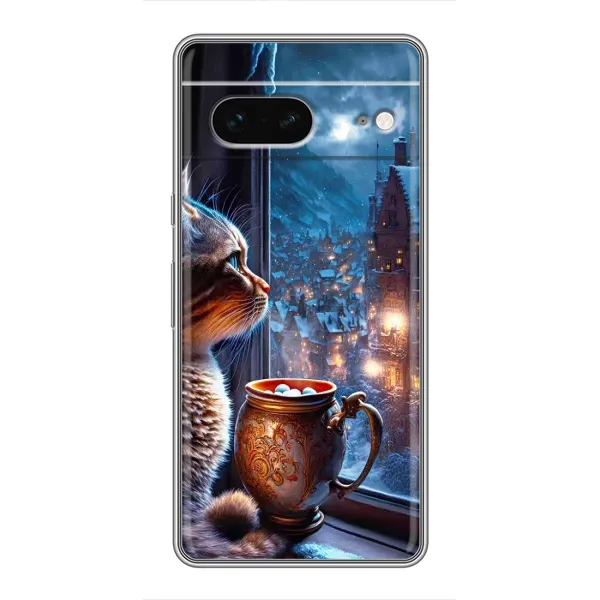 Чехол с рисунком «Кот новогодний» для Google Pixel 7 Чехол с рисунком «Кот новогодний» для Google Pixel 7