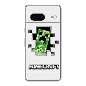 Чехлы для Google Pixel 7 (Персонажи Майн Крафт) (Крипер)