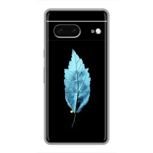 Чехол с картинками на черном фоне для Google Pixel 7 (Листочек)