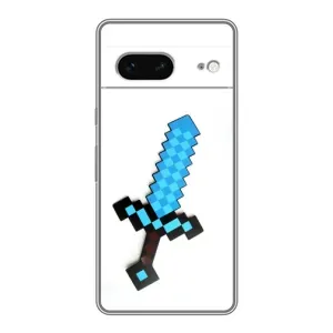 Чехлы для Google Pixel 7 (Персонажи Майн Крафт) (Меч)