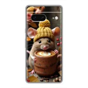 Друкований чохол 'Звірята з кавою' для Google Pixel 7 (Мишка з кавою)