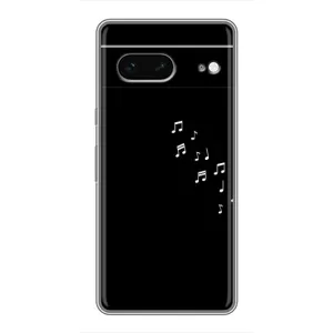 Чехол с картинками на черном фоне для Google Pixel 7 (Ноты)