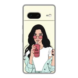 Силіконовый Чохол на Google Pixel 7 з картинкой Модных девушек (З напоєм)