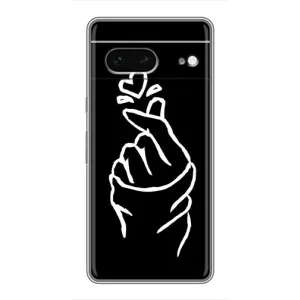Чехлы (Знак сердечка) на Google Pixel 7 (Сердце на черном)