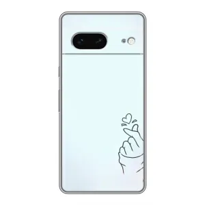 Чехлы (Знак сердечка) на Google Pixel 7 (Сердце на голубом)