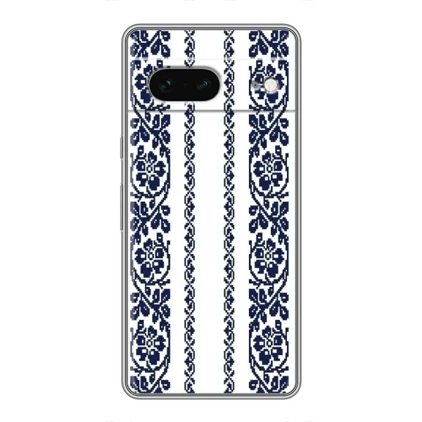 Чехол с рисунком «Синяя вышиванка» для Google Pixel 7 Чехол с рисунком «Синяя вышиванка» для Google Pixel 7