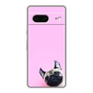 Бампер для Google Pixel 7 з картинкою "Песики" (Собака на рожевому)