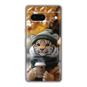 Друкований чохол 'Звірята з кавою' для Google Pixel 7 (Тигр з кавою)