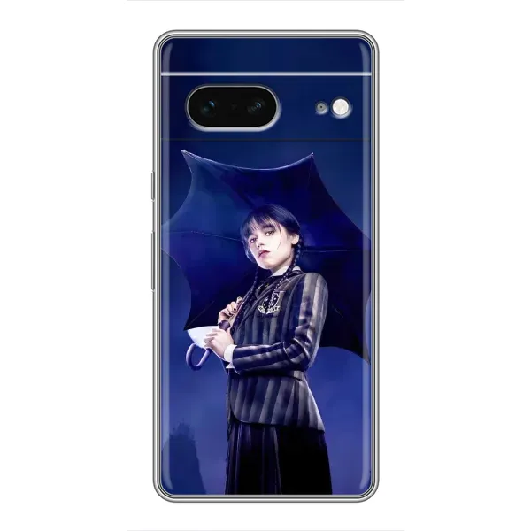 Чехол с рисунком «Уэнсдей с зонтом» для Google Pixel 7
