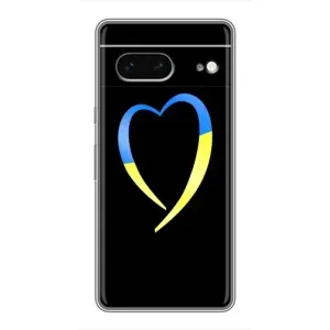 Силиконовый Чехол на Google Pixel 7 (Я-Украина) (Украинское сердце)
