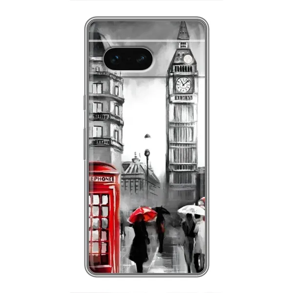 Чехол с рисунком «Вид на Биг Бен» для Google Pixel 7 Чехол с рисунком «Вид на Биг Бен» для Google Pixel 7