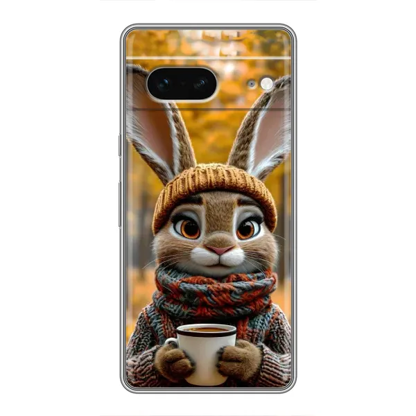 Чехол с рисунком «Зайчик с кофе» для Google Pixel 7