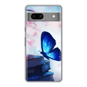 Силіконовий бампер з картинкою звірів для Google Pixel 7A (Метелик синій)