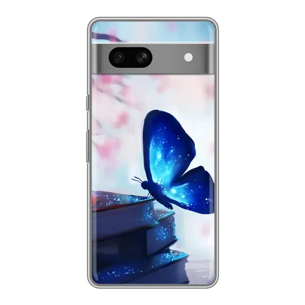Чехол с рисунком «Бабочка синяя» для Google Pixel 7A