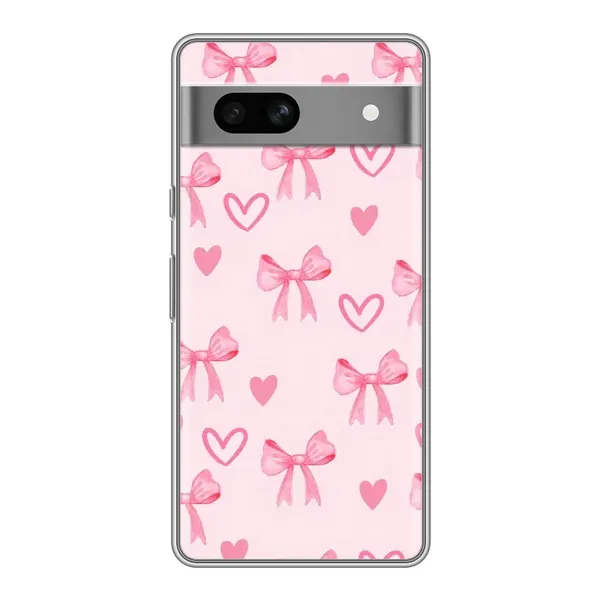 Чехол с рисунком «Бантики и сердечки» для Google Pixel 7A Чехол с рисунком «Бантики и сердечки» для Google Pixel 7A