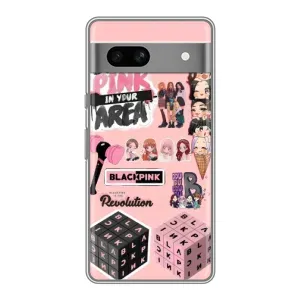 Чехлы с картинкой для Google Pixel 7A (BLACK PINK коллаж)